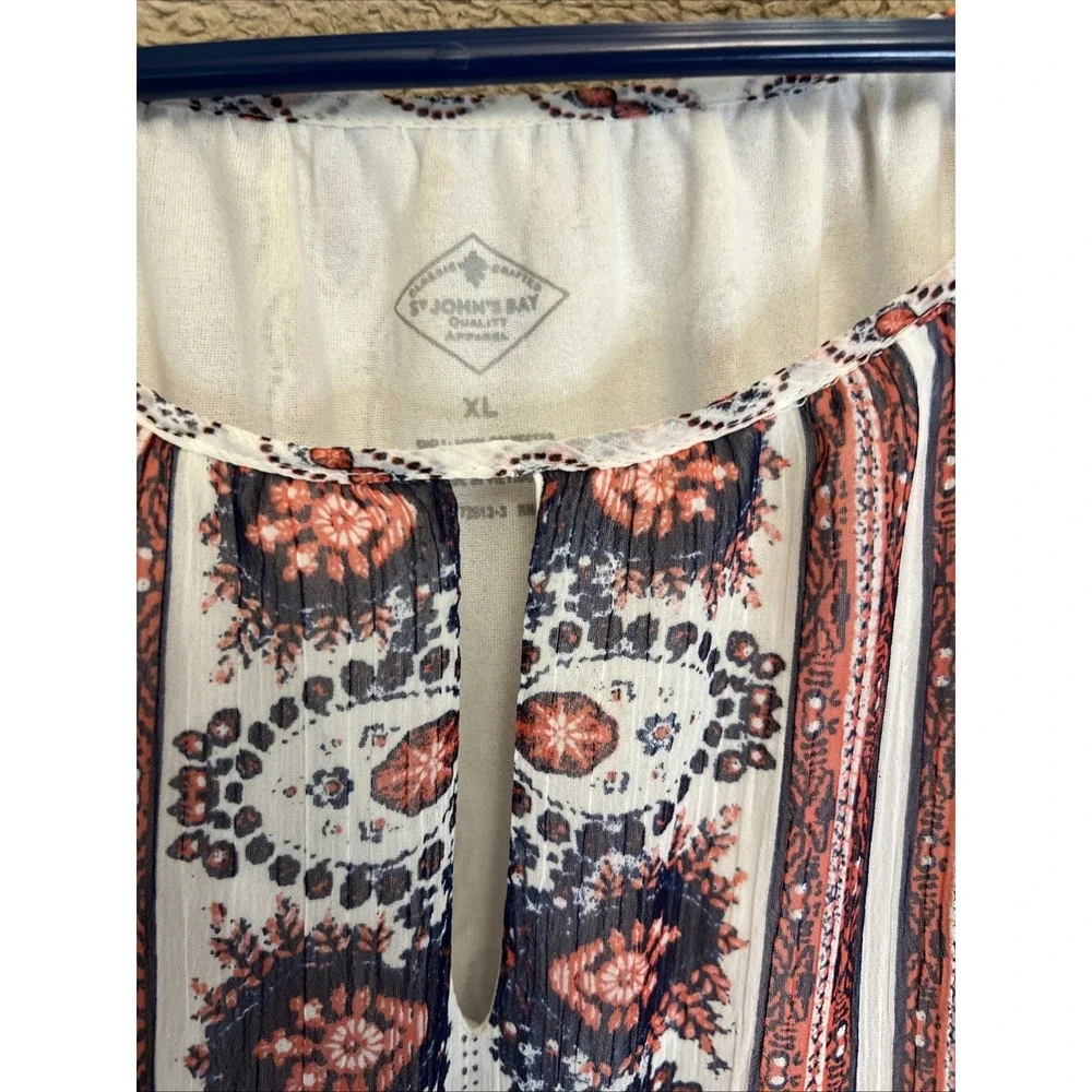 St. John's Bay XL Bell Sleeves Whimsgoth Bohemian Lined Blouse - Picture 2 of 9